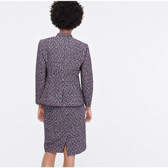 J. Crew Going Out Blazer in Pink Blue White Black Confetti Tweed Women’s Size 6 - Picture 4 of 15